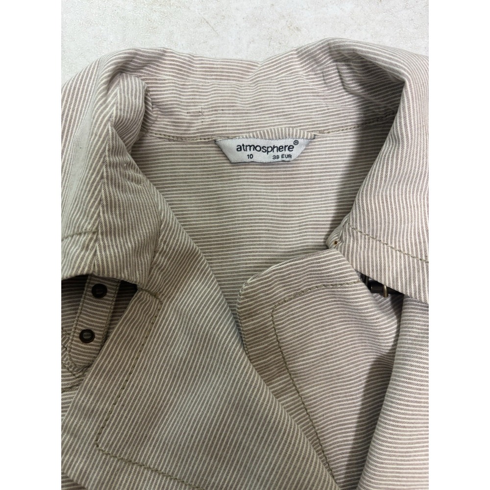 Atmosphere Stripe‎ Double Breasted Belted Coat Jacket 10/39 - Picture 2 of 3